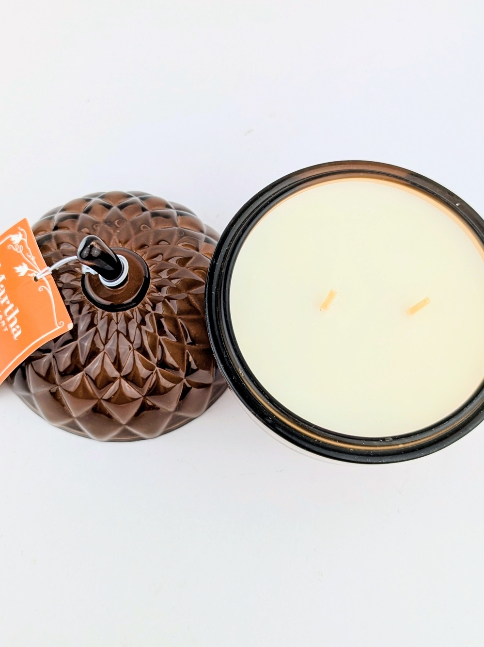 Martha Stewart Amber Glass Acorn Jar Candle Pumpkin Chai Scent 9.2oz Fall/Autumn - Picture 3 of 4